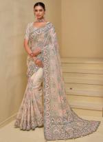 Italian Silk Multi Colour Wedding Wear Moti Work Saree